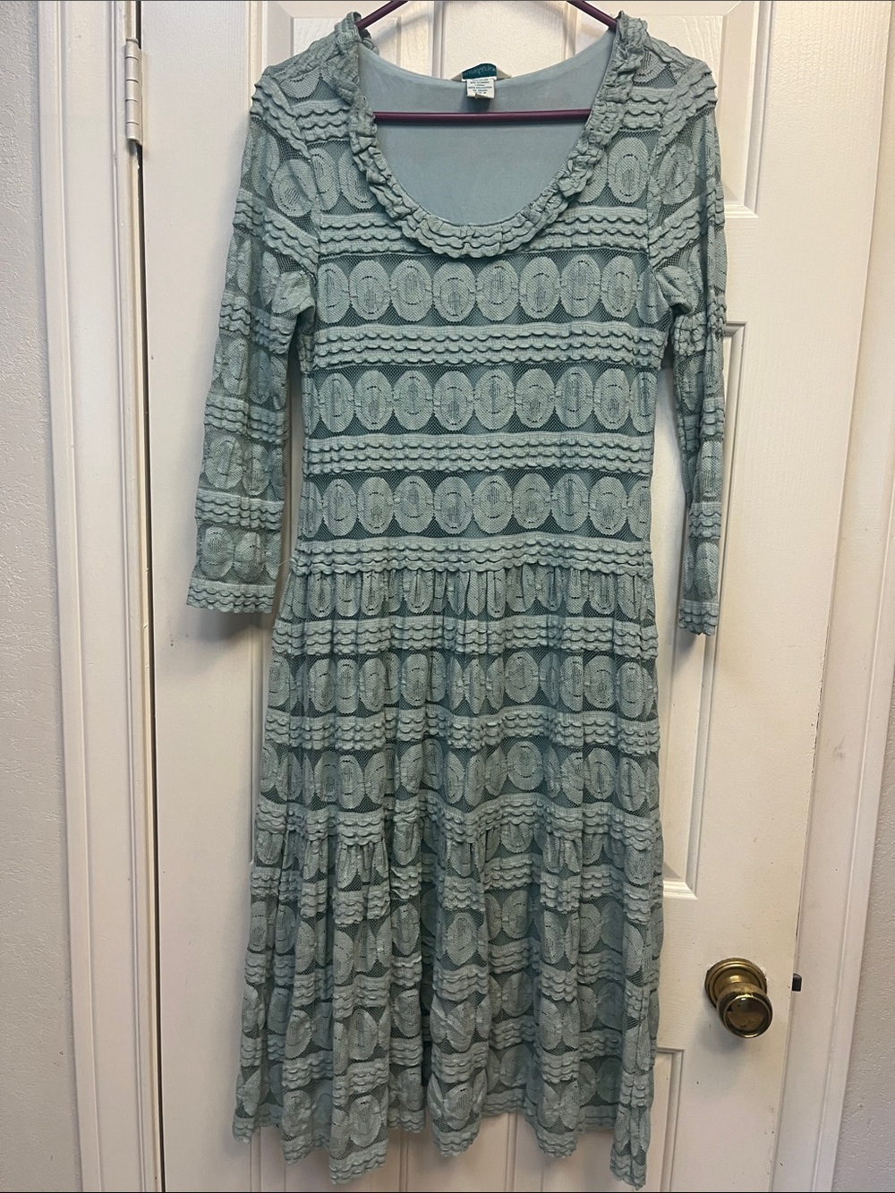 Sundanc Aqua Lace Midi Dress S